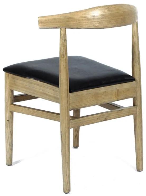 Καρέκλα ξύλινη γκρι πατίνα με κάθισμα τεχνόδερμα - Ξύλο - 715-3110
