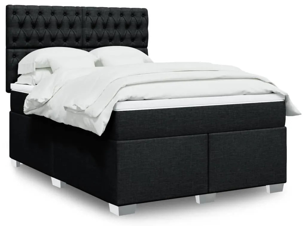 ΚΡΕΒΑΤΙ BOXSPRING ΜΕ ΣΤΡΩΜΑ ΜΑΥΡΟ 140X190 ΕΚ. ΥΦΑΣΜΑΤΙΝΟ 3290492