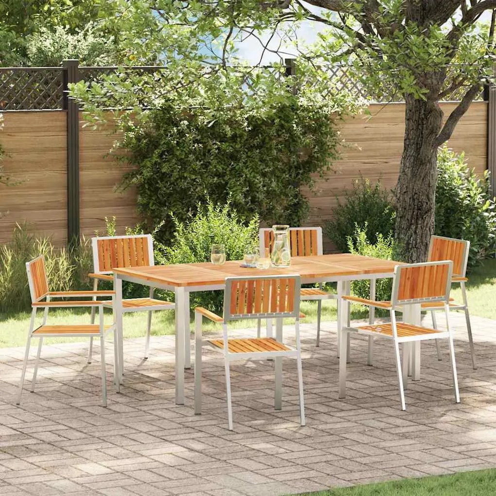 vidaXL Καρέκλα Κήπου 6 pcs Καφέ 56 x 54.5 x 87 εκ. Μασίφ ξύλο ακακίας