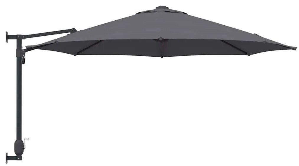 vidaXL Ομπρέλα Κήπου Ανθρακί, Μαύρο 248 x 248 x 148 εκ