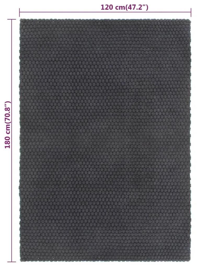 Χαλί Ορθογώνιο Ανθρακί 120x180 εκ. από Βαμβάκι - Ανθρακί