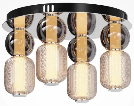 Πλαφονιέρα Φωτιστικό Οροφής LED 60W Ανάγλυφο Γυαλί Drop Maytoni MOD273CL-L60CH3K Χρώμιο