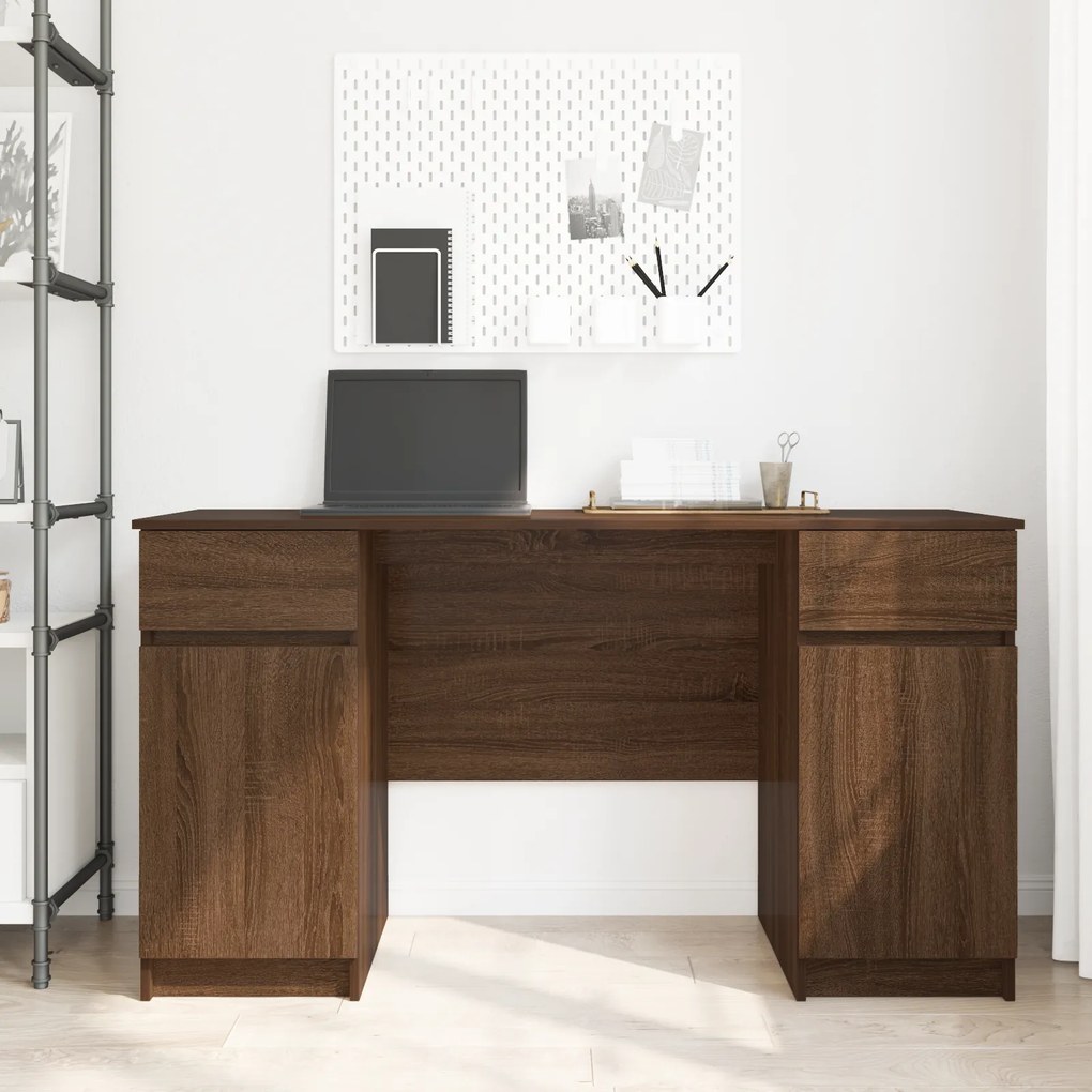 vidaXL γραφείο Καφέ Δρυς 140x49x76 εκ Επεξεργασμένο ξύλο