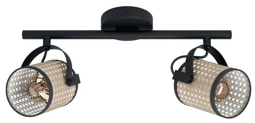 Φωτιστικό Οροφής-Σποτ LS2 'Ruscomb' 43494 Natural-Black Eglo Μέταλλο,Πλαστικό