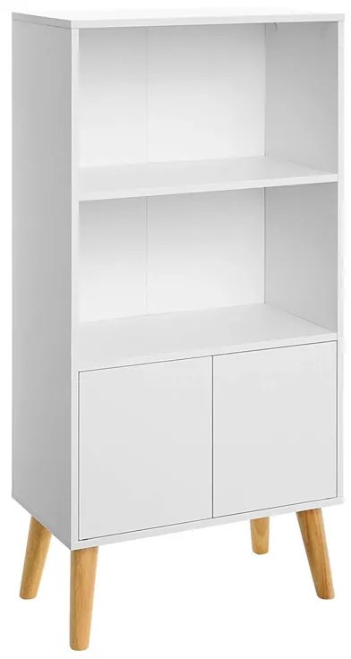 Ξύλινη Βιβλιοθήκη με 2 Ράφια και 1 Ντουλάπι 60 x 30 x 120 cm VASAGLE LBC09WT LBC09WT