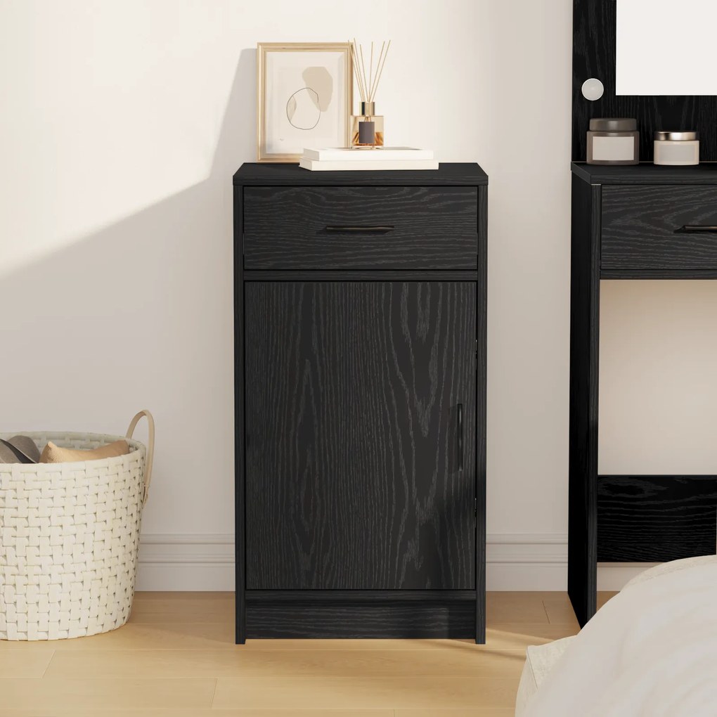 vidaXL Μπουφές Μαύρο Δρυς 40x41x75 εκ Επεξεργασμένο Ξύλο