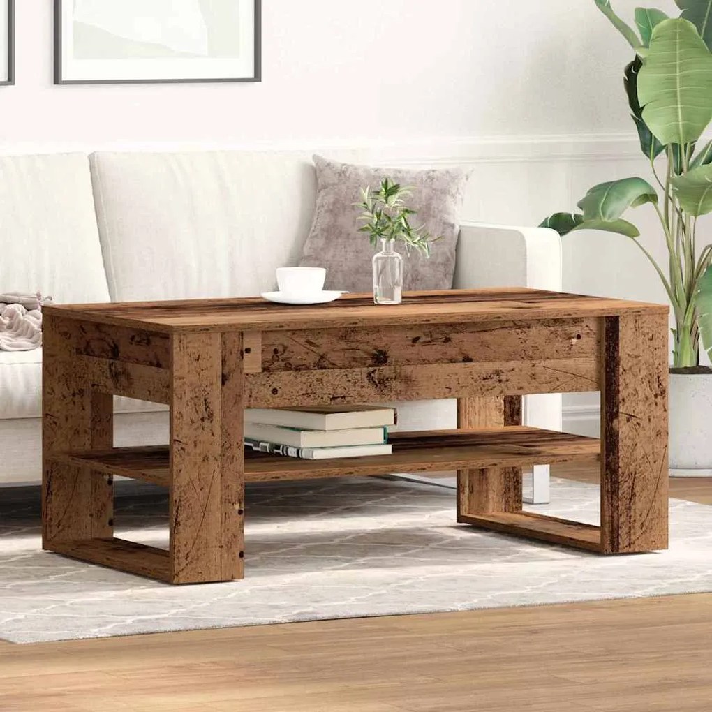 vidaXL Τραπεζάκι Καφέ από Παλιό Ξύλο 102x55x45 εκ. Μηχανικής Ξυλείας