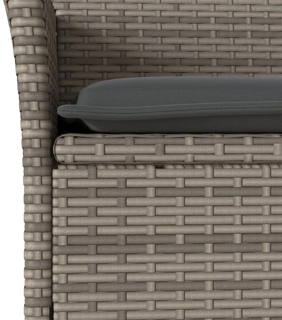 vidaXL Σετ Τραπεζαρίας Κήπου 5 τεμ. Γκρι Συνθ.Ρατάν/Γυαλί με Μαξιλάρια