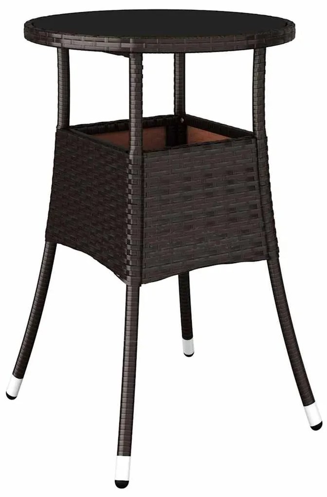 vidaXL Σέτ φαγητού για κήπο 5 pcs Καφέ Πολυ ράταν