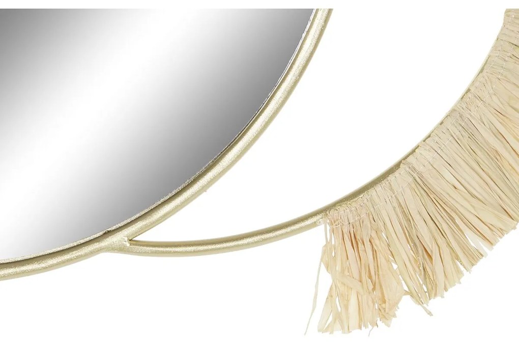 Τοίχο καθρέφτη DKD Home Decor Χρυσό Φυσικό Κρόσσια Boho 89 x 2 x 40 cm