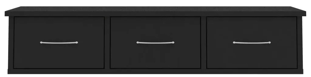 vidaXL Ράφι Τοίχου με Συρτάρια Μαύρο 88 x 26 x 18,5 εκ. από Επεξ. Ξύλο