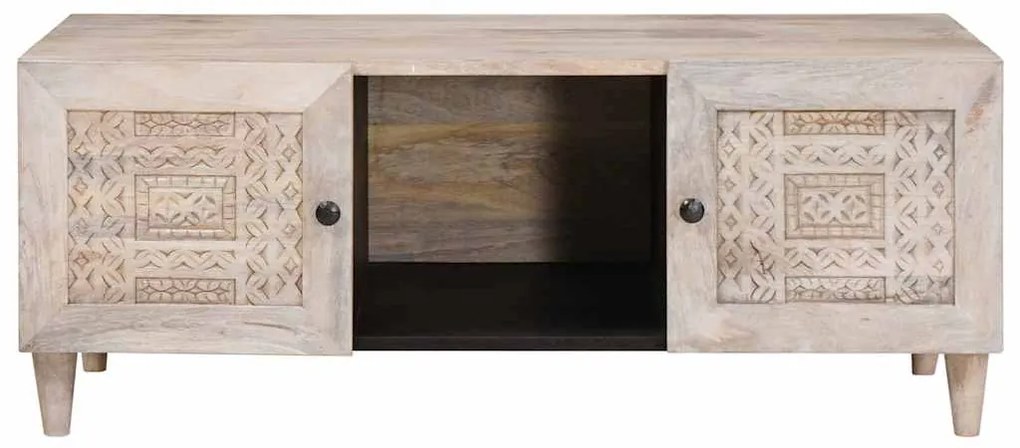 vidaXL Τραπεζάκι σαλονιού Μπεζ 100 x 54 x 40 εκ Μασίφ ξύλο μάνγκο