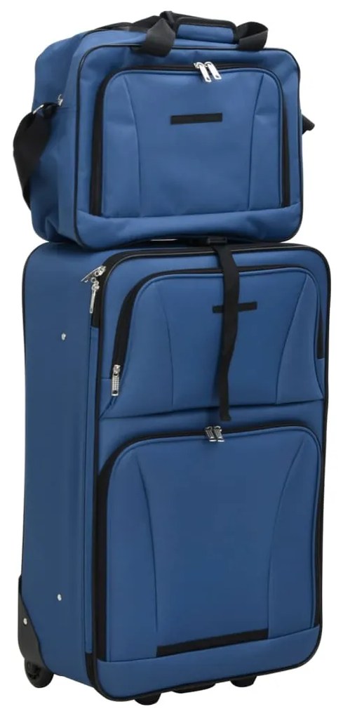 vidaXL Σετ Βαλίτσες Ταξιδίου 5 τεμ. Μπλε Υφασμάτινες