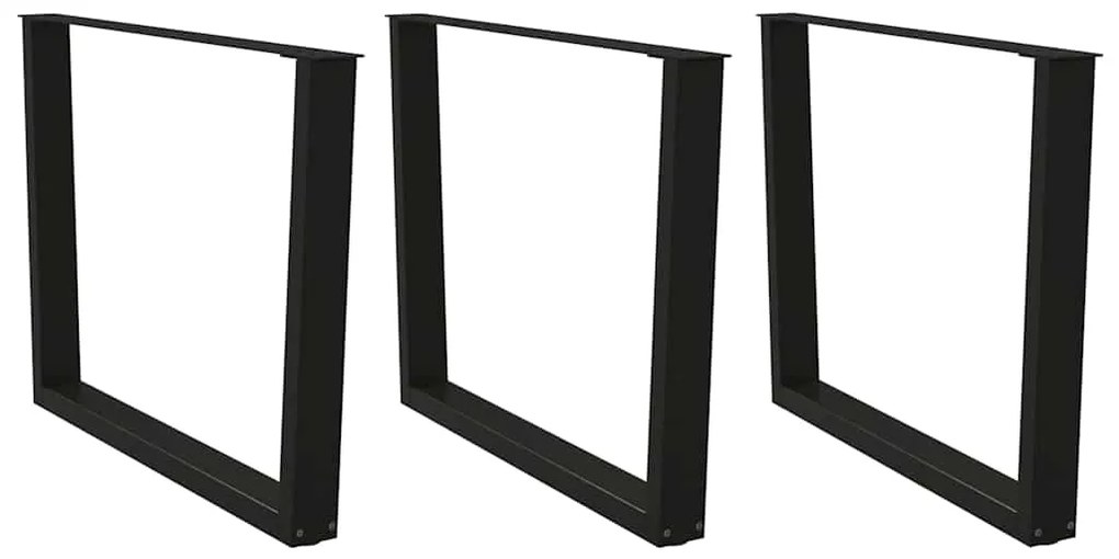 vidaXL Πόδια Τραπεζαρίας Σχήματος V 3 τεμ. Μαύρο 100x (72-73,3) εκ. Ατσάλι