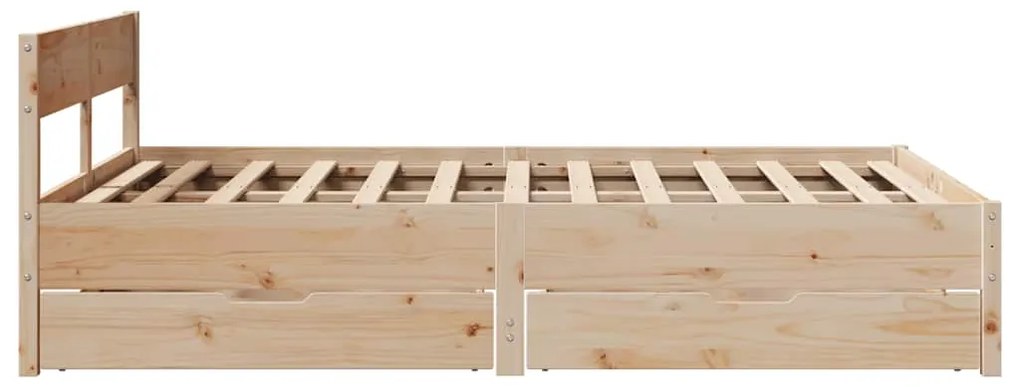 vidaXL Σκελετός Κρεβατιού Χωρίς Στρώμα 150x200 εκ Μασίφ Ξύλο Πεύκου