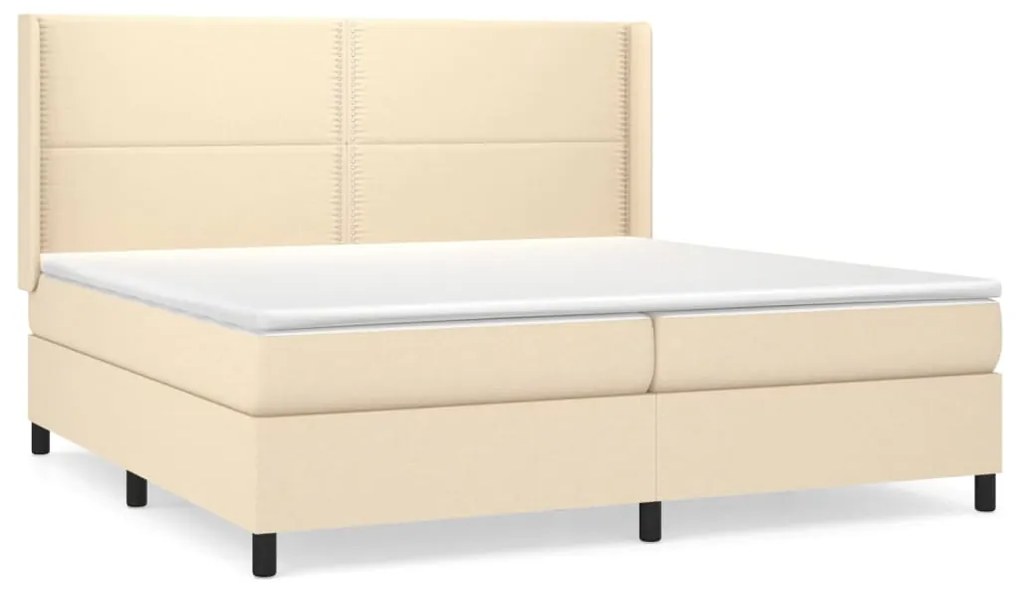 ΚΡΕΒΑΤΙ BOXSPRING ΜΕ ΣΤΡΩΜΑ ΚΡΕΜ 200X200 ΕΚ. ΥΦΑΣΜΑΤΙΝΟ 3131382