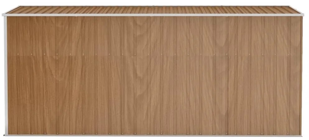 vidaXL Αποθήκη Κήπου Επιτοίχια Καφέ 118x382x178 εκ. από Γαλβ. Ατσάλι