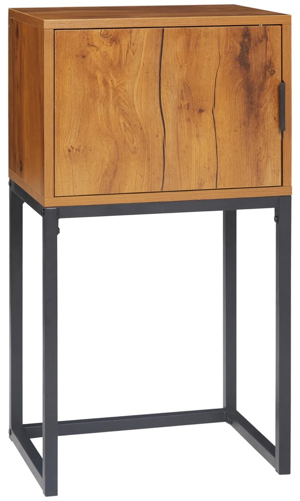 HOMCOM Τραπέζι κονσόλας σε βιομηχανικό στυλ, βοηθητικό τραπέζι, μπουφές, 1 ντουλάπι, Καφέ + Μαύρο