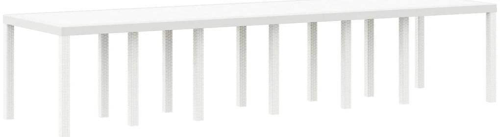 vidaXL Τραπέζι Κήπου Λευκό 350x100x73 εκ. Πολυ Ράττα