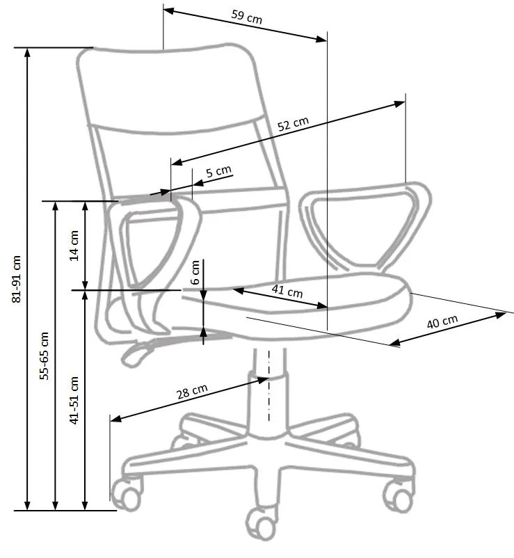 TIMMY o.chair, color: grey / black DIOMMI V-CH-TIMMY-FOT-POPIEL