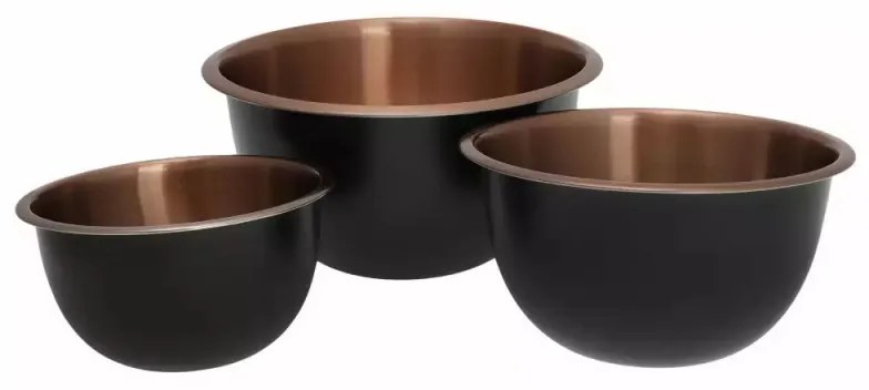 Σετ βαθύ μπολ Klausberg KB 7394, 5 l, 3 l, 1,6 l, 13/11/9 cm, γυαλισμένο, ανοξείδωτο ατσάλι / χαλκό