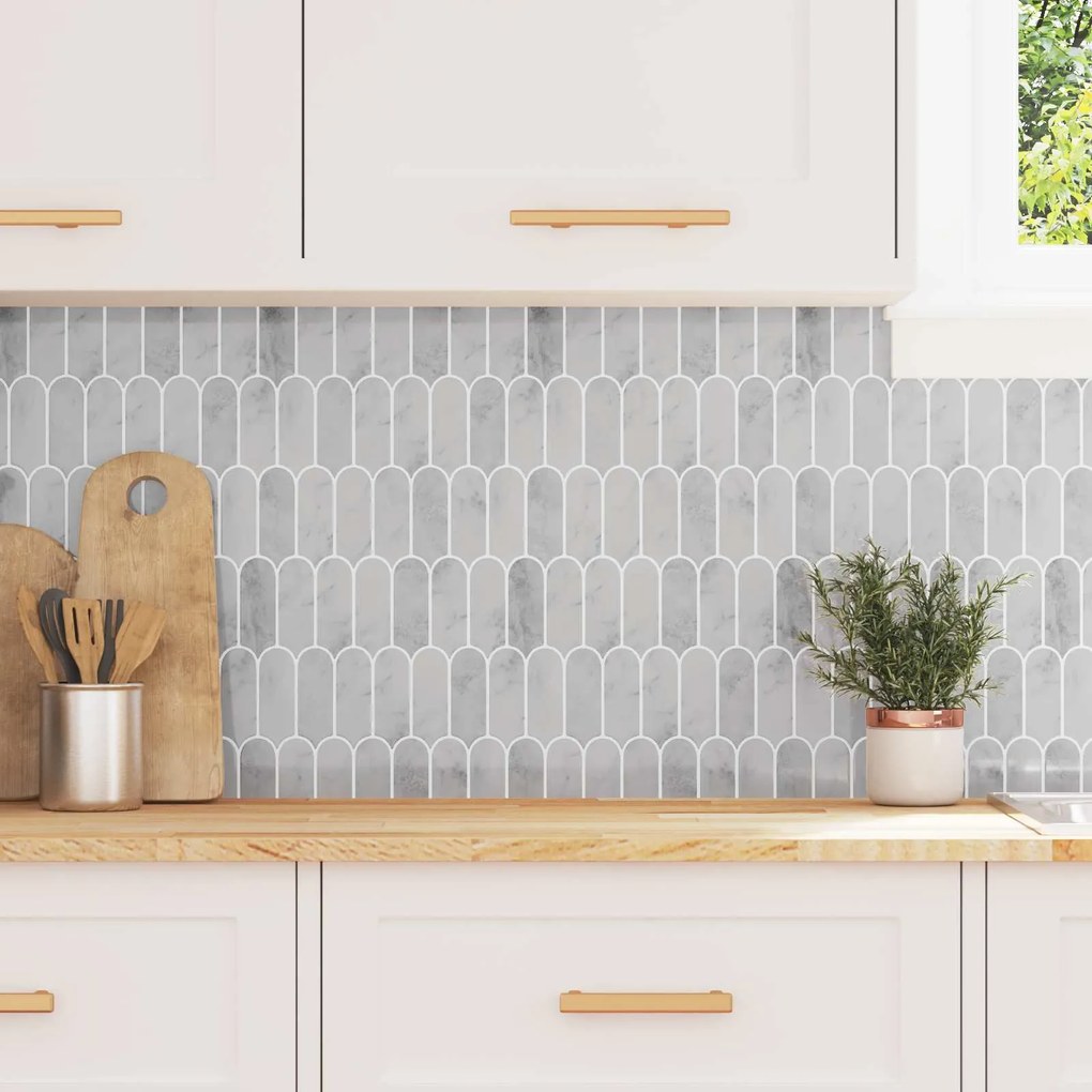 vidaXL Διακοσμητικά Αυτοκόλλητα 10 pcs Γκρι Μάρμαρο 30 x 30 x 0,8 εκ