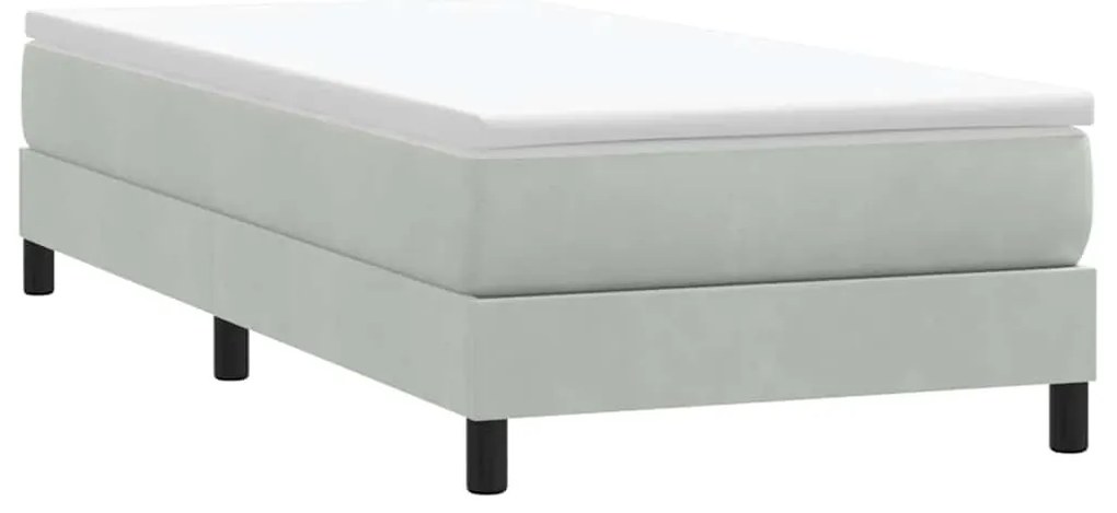vidaXL Box Spring κρεβάτι χωρίς στρώμα ανοιχτό γκρι Βελούδινο