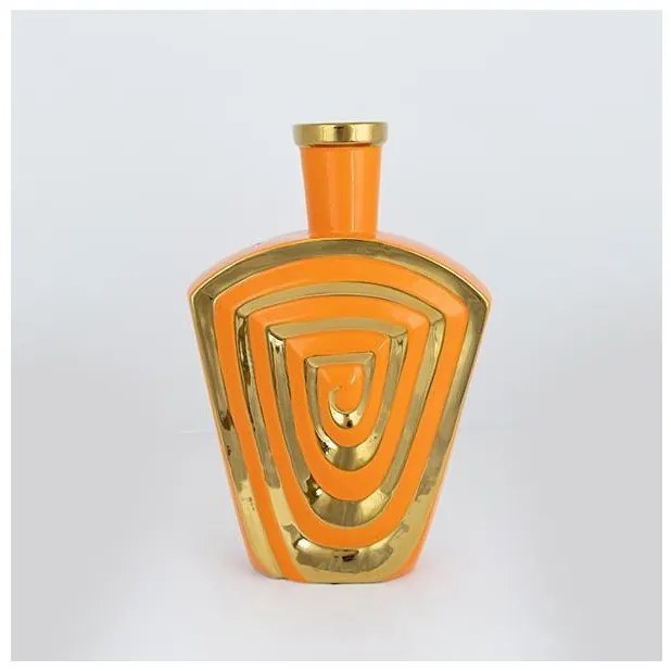 Βάζο Κεραμικό Πορτοκαλί-Χρυσό 23.7x9.5x37.5cm 752-20344 Estheti-752-20344-Πορτοκαλί 752-20344