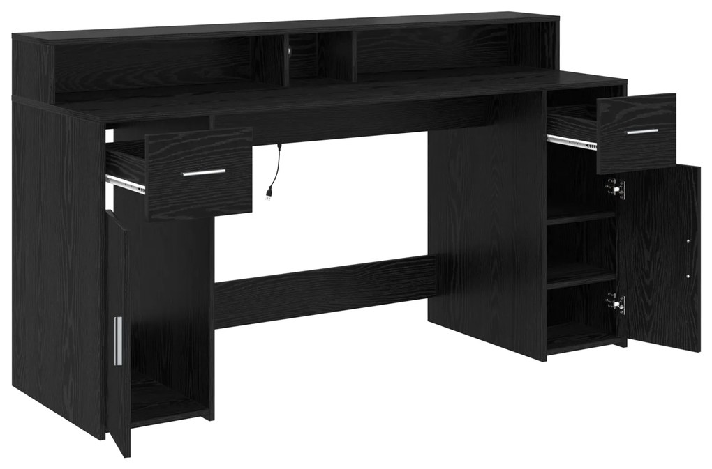 vidaXL Γραφείο Μαύρης Δρυός 160x55x91 εκ. Επεξεργασμένο Ξύλο