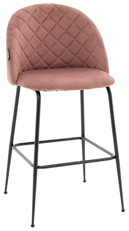 Intrahome Σκαμπό bar Kudos Intrahome μεταλλικό μαύρο-βελούδο σάπιο μήλο | SKU: INTRAPA-130111200