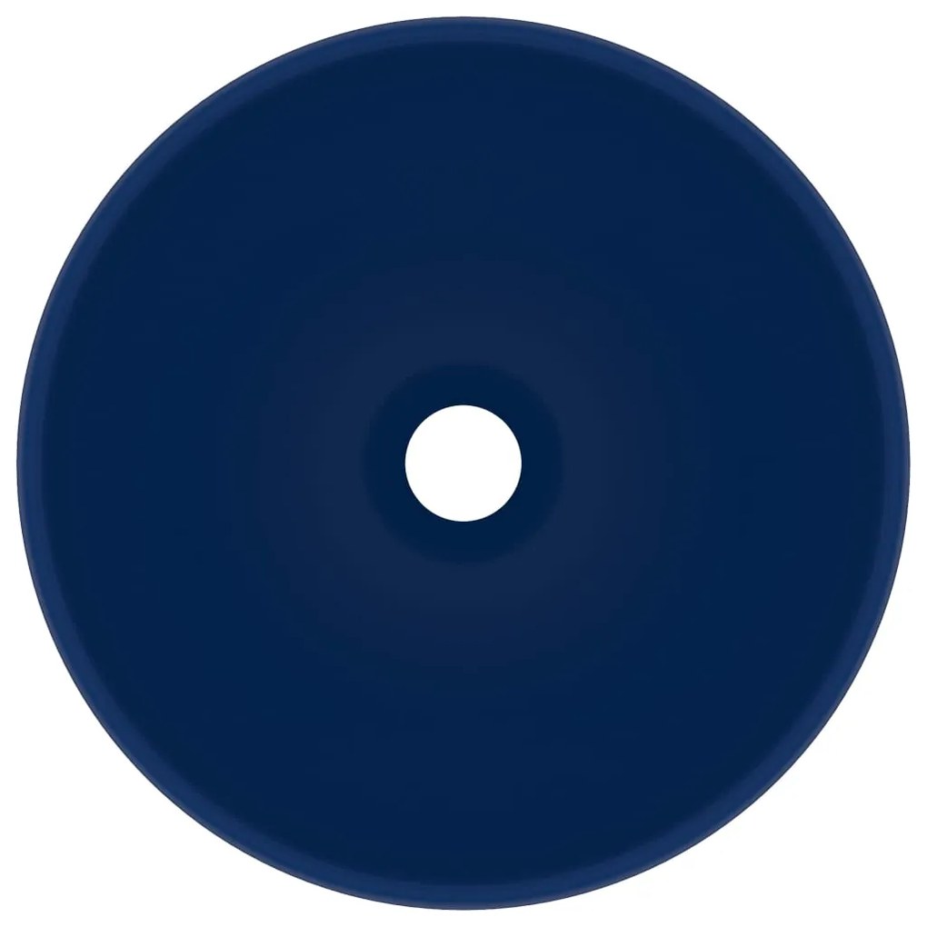 vidaXL Νιπτήρας Πολυτελής Στρογγυλός Σκ. Μπλε Ματ 32,5x14 εκ Κεραμικός