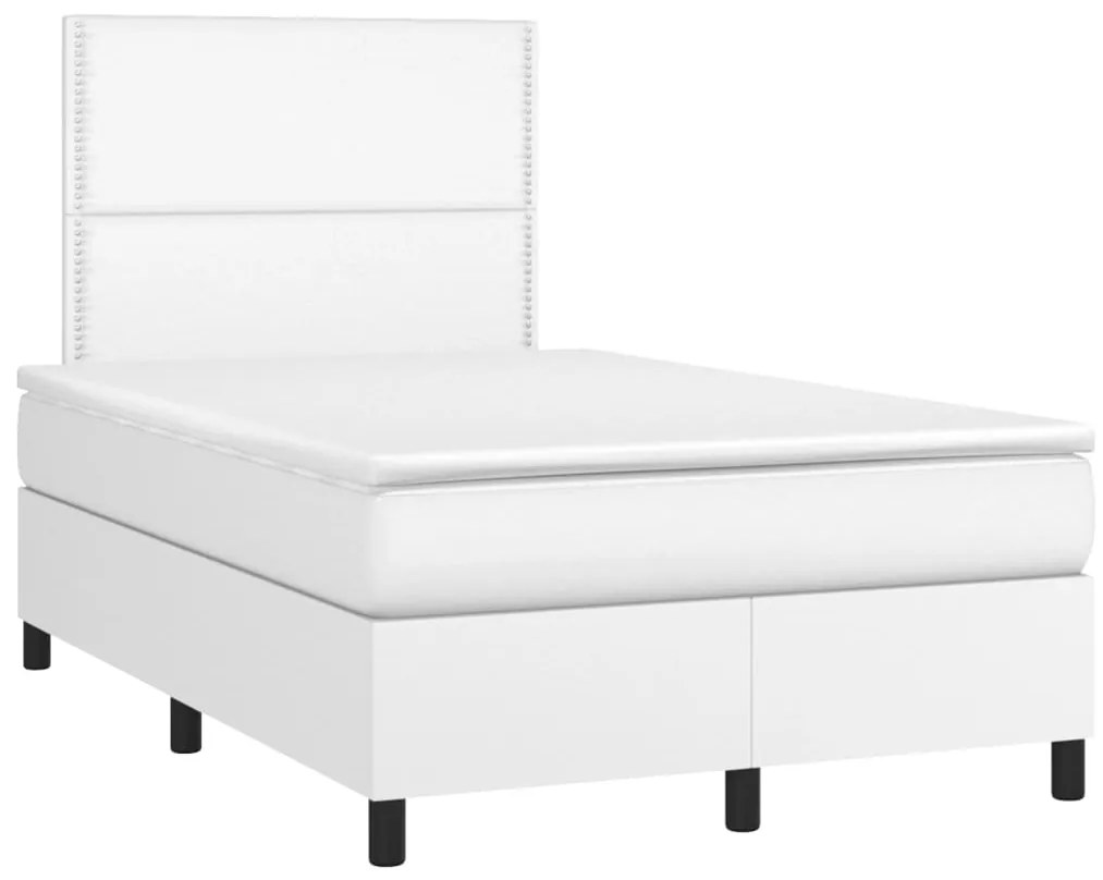 ΚΡΕΒΑΤΙ BOXSPRING ΜΕ ΣΤΡΩΜΑ &amp; LED ΛΕΥΚΟ 120X190 ΕΚ. ΣΥΝΘ. ΔΕΡΜΑ 3270288