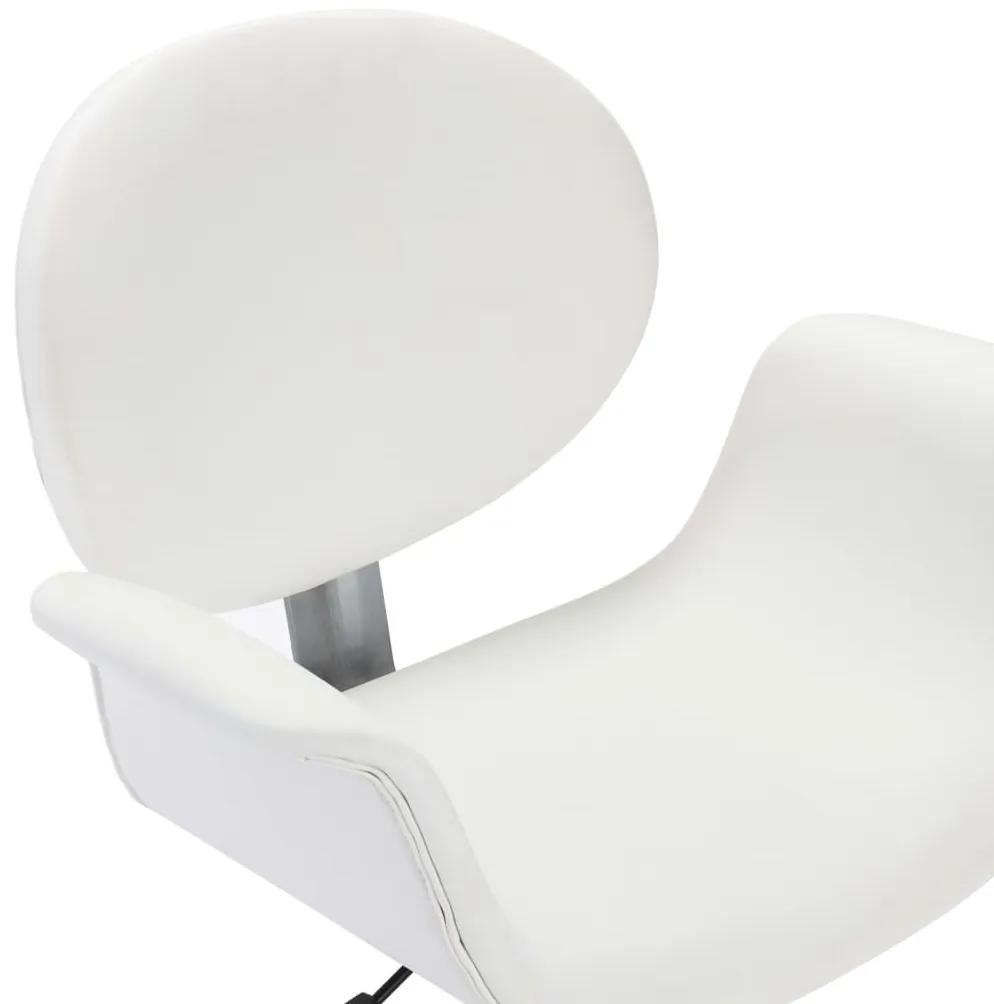 Καρέκλες Τραπεζαρίας Περιστρεφόμενες 2 τεμ. Λευκές Δερματίνη - Λευκό