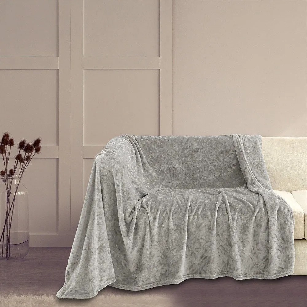 Ριχτάρι Flannel Aria Silver Melinen Διθέσιο 170x250cm Πολυέστερ
