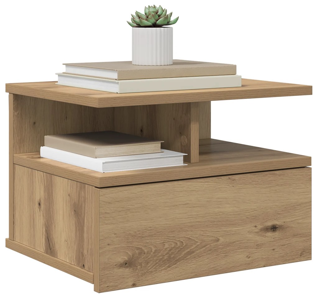 vidaXL Floating Nightstand Artisan Oak 40x31x27 εκ. Κατασκευασμένο ξύλο