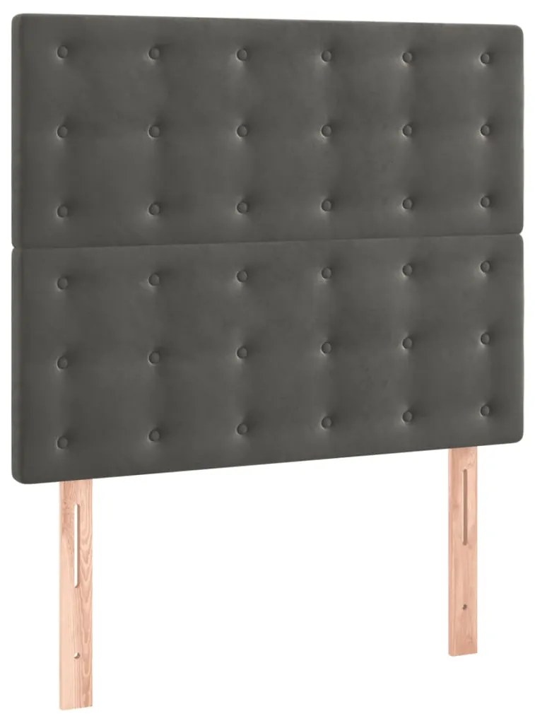 vidaXL Κεφαλάρια Κρεβατιού 2 τεμ. Σκ. Γκρι 80 x 5 x 78/88εκ. Βελούδινο