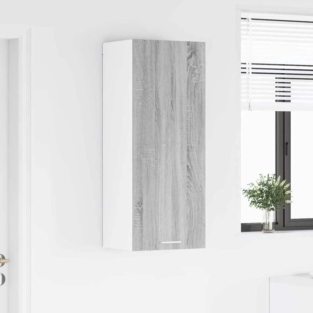 vidaXL Κρεμαστό ντουλάπι με πόρτα Riga Γκρίζο Σονομα 40 x 31 x 100 εκ.