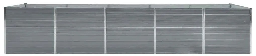 vidaXL Ζαρντινιέρα Υπερυψωμένη Γκρι 400x80x45 εκ. Γαλβαν. Χάλυβας