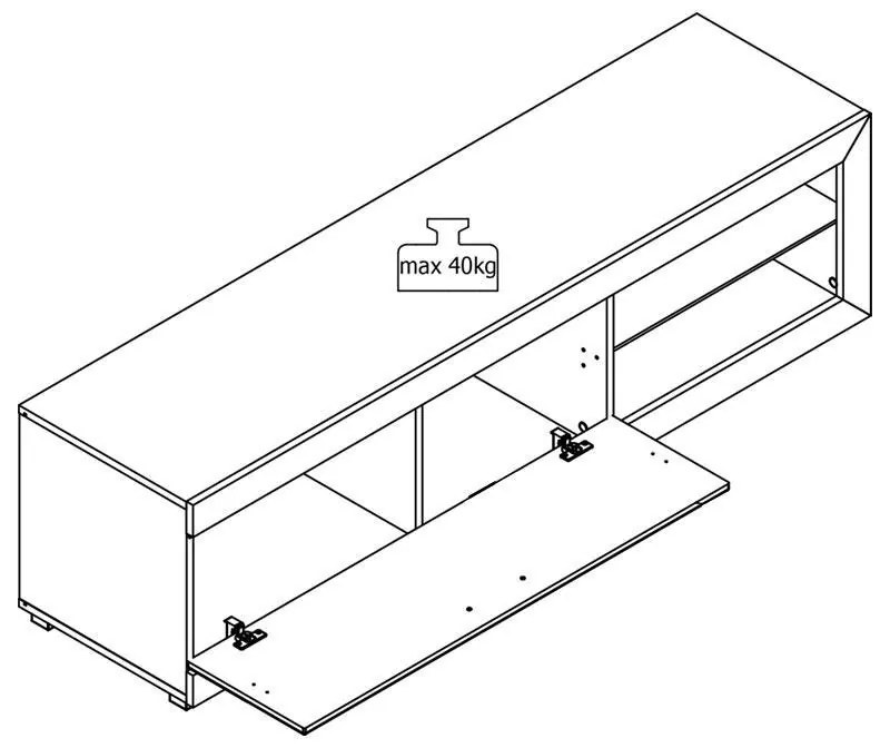 Έπιπλο Τηλεόρασης Remo Γκρί Concrete - Λευκή Λάκα 162x41x43 εκ. 162x41x43 εκ.