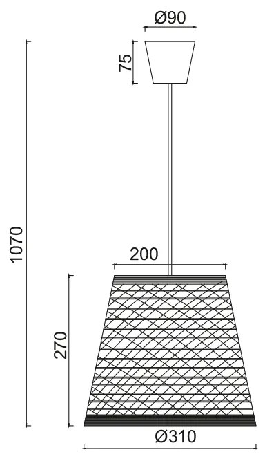 ΚΡΕΜΑΣΤΟ ΦΩΤΙΣΤΙΚΟ 1ΧΕ27 ΛΕΥΚΟ ΚΑΛΑΜΙ Φ31X107CM PETRA - SU04PWH - SU04PWH