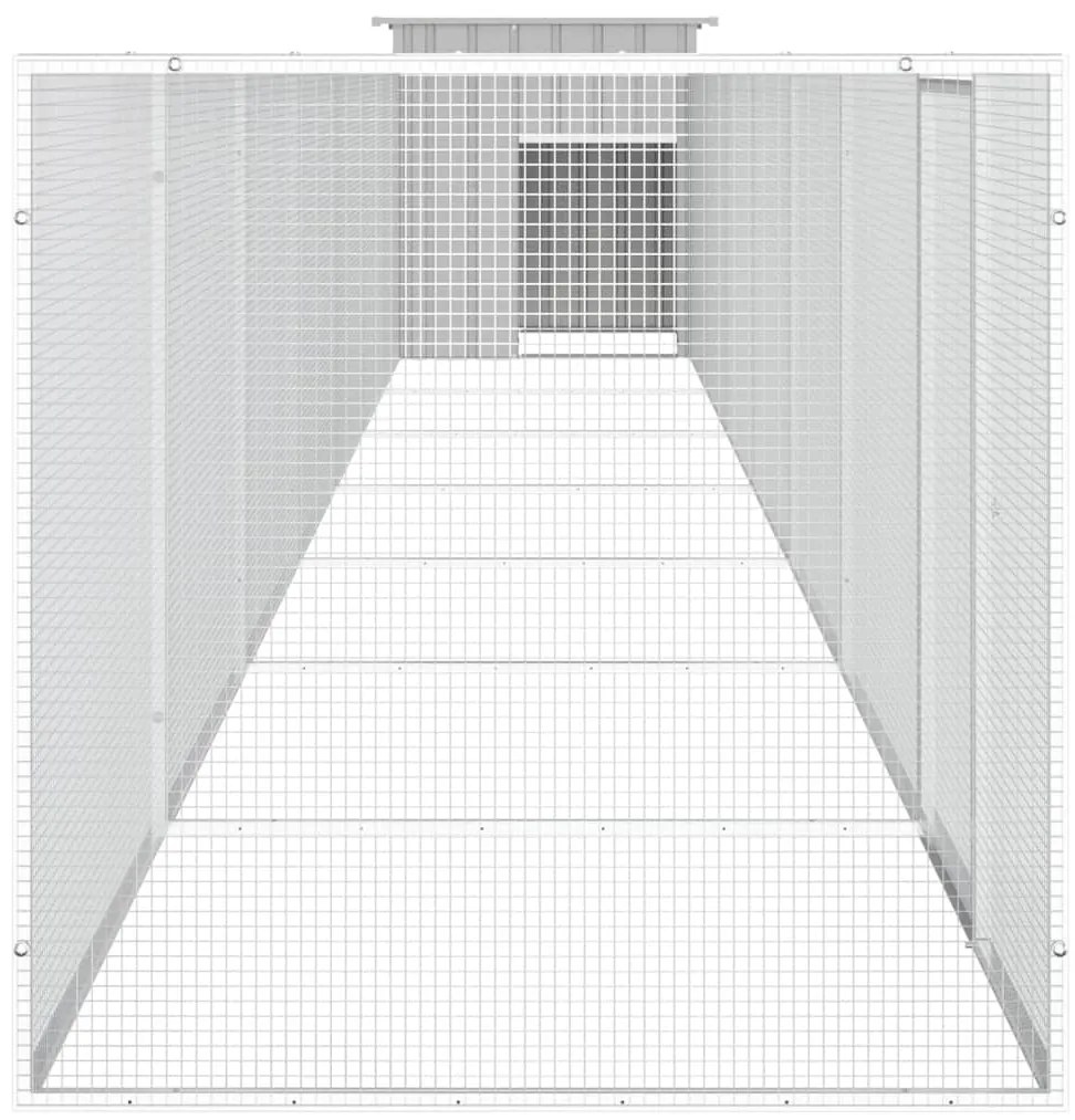 vidaXL Κοτέτσι - Κλουβί Γκρι 800x91x100 εκ. από Γαλβανισμένο Χάλυβα