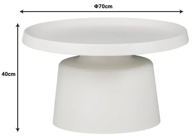 Βοηθητικό τραπέζι Ginoze Inart cappuccino μέταλλο Φ70x40εκ 70x70x40 εκ.