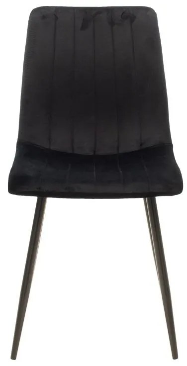 Καρέκλα Τραπεζαρίας Noor σε Μαύρο Βελούδο και Μεταλλικό πόδι 44x53x86εκ. 4αδα 44x53x86 εκ.