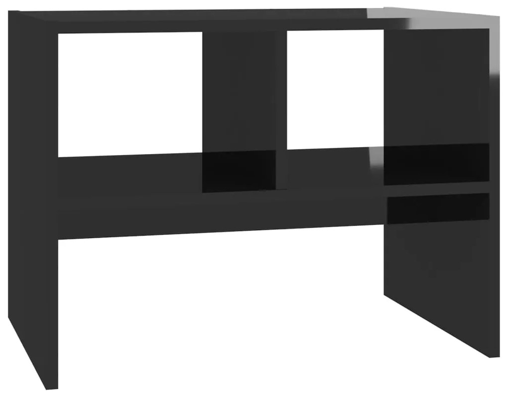 vidaXL Τραπέζι Βοηθητικό Γυαλιστερό Μαύρο 60 x 40 x 45 εκ. Μοριοσανίδα