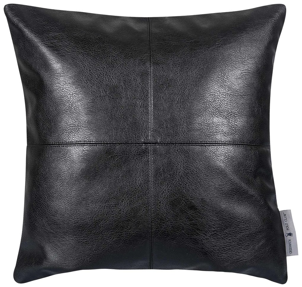 Διακοσμητικό Μαξιλάρι Faux Leather 45x45εκ. Essential 3983 Black Greenwich Polo Club