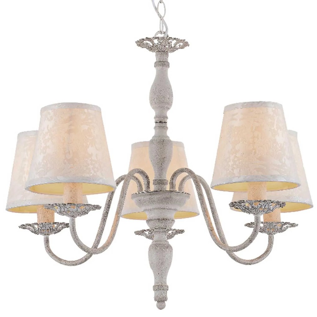 Φωτιστικό Οροφής Textile &amp; Crystal DL9505PWB White Metal, Fabric