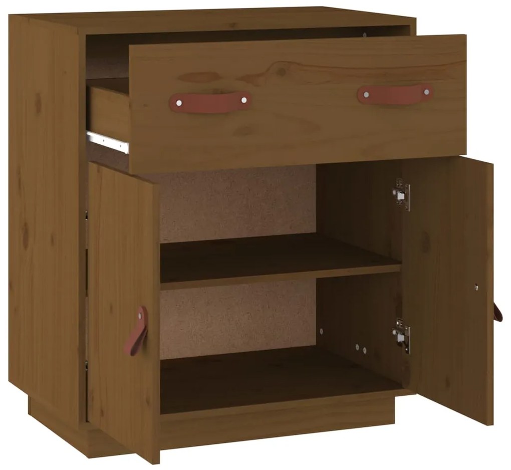 vidaXL Ντουλάπι Καφέ Μελί 65,5 x 40 x 75 εκ. από Μασίφ Ξύλο Πεύκου