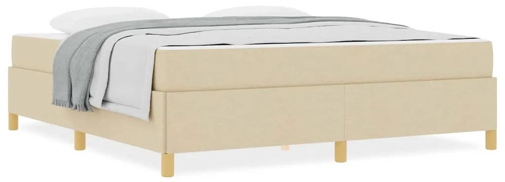 vidaXL Σκελετός Κρεβατιού με στρώμα Κρεμ 180 x 200 cm ύφασμα