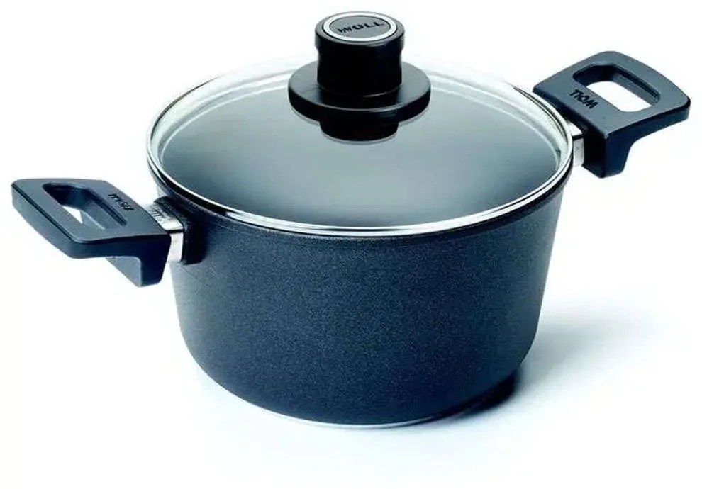 Κατσαρόλα Αντικολλητική Titanium Nowo 120ILL 20cm 3lt Clear-Black Woll 20cm Aluminium