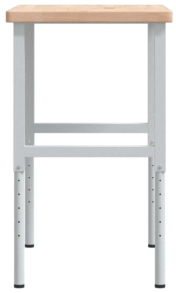 vidaXL Πάγκος Εργασίας Ορθογώνιος 100x60x(73-99,5) εκ Μασίφ Ξύλο Δρυός